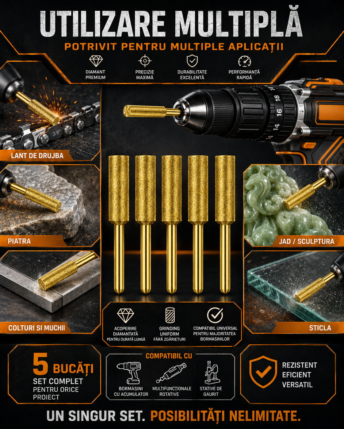 Set Capete Diamantate Pentru Slefuire - MultiGrind™
