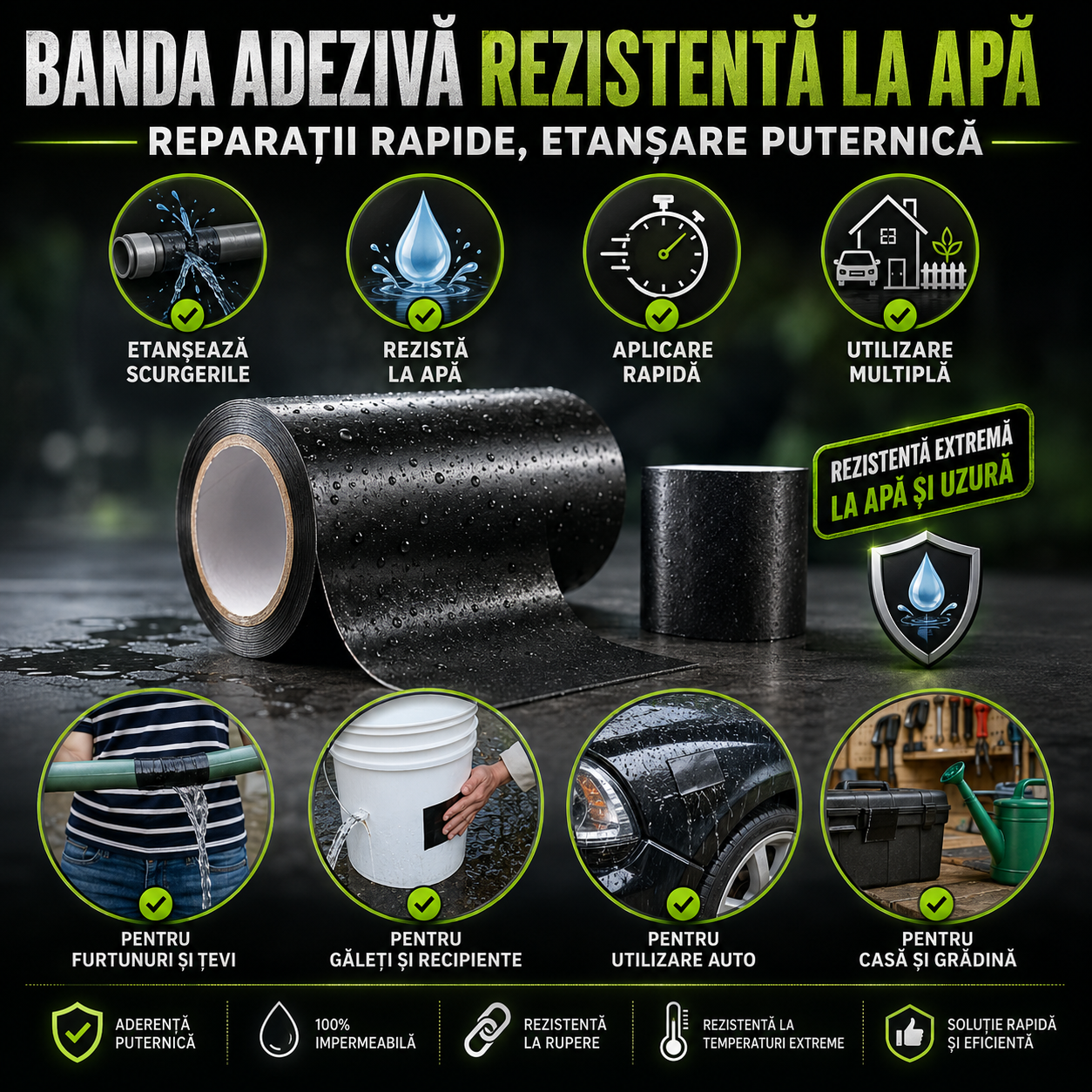 Banda adeziva rezistenta la apa